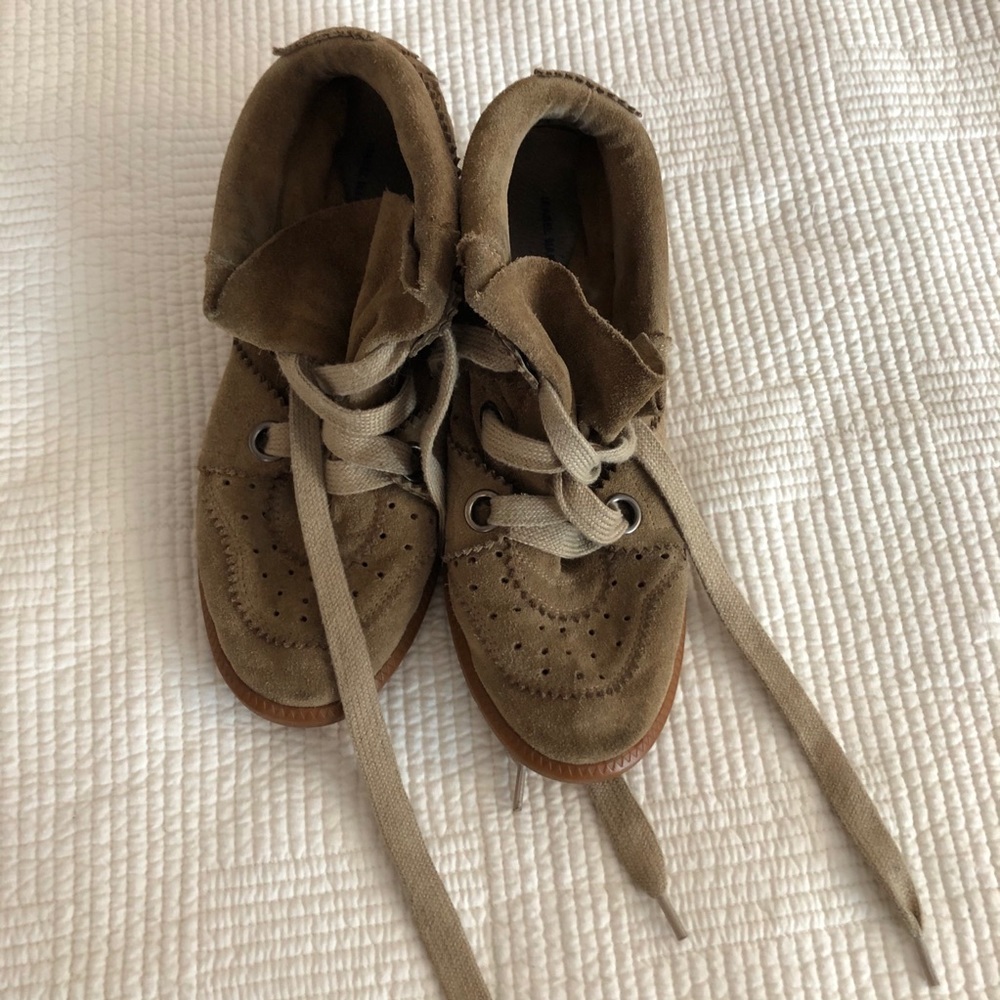 Isabel Marant beige suede wedge sneakers 39